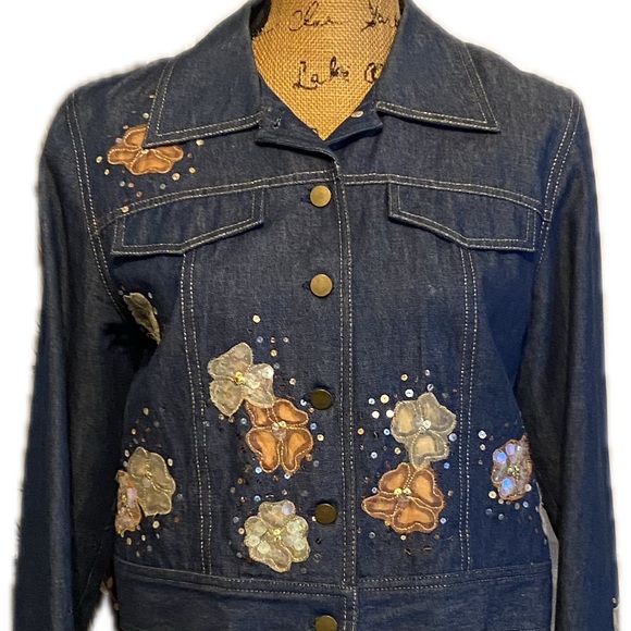 Maggy London Jackets & Blazers - Embroidered Denim Jacket